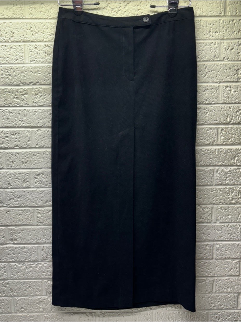 EXPRESS Sz 11/12 Faux Suede Modest Maxi Minimalist Pencil Skirt Front Slit • VG‼